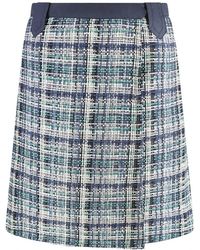 Etro - Rokken ,Blauw ,Katoen Zijde Blend Wikkelrok Met Riem - Lyst