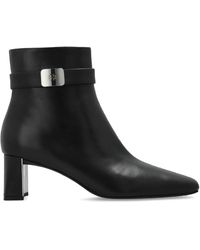 Tory Burch - Schoenen ,Zwart ,Leer Georgia Enkellaars Met Hak - Lyst