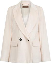 Peserico - Jassen ,Katoen Linnen Katoen Lurex Double-Breasted Blazer - Lyst