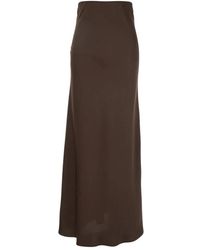 Plain Units - Brauner langer rock mit volant-detail - Lyst