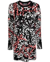Just Cavalli - Kleedjes ,Veelkleurig ,Polyester Mini Jurk Met Lange Mouwen - Lyst