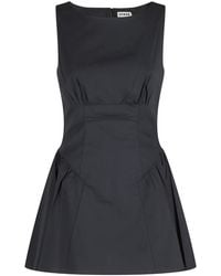 STAUD - Kleedjes ,Zwart ,Katoen Gwen Mini Jurk - Lyst