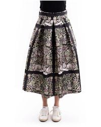 5 PROGRESS - Rokken ,Veelkleurig ,Polyester Wijde Midirok - Lyst