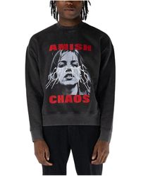 AMISH - Chaos Print Crewneck Sweater - Lyst