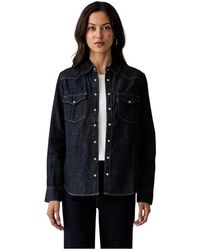 Levi's - Overhemden ,Blauw ,Denim Heritage Western Denim Overhemd Met Knoopsluiting - Lyst