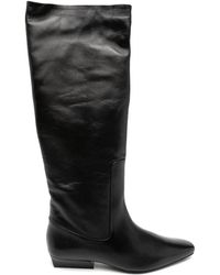 STAUD - Schwarze Leder Slip-On Schuhe Mit Spitzer Kappe - Lyst