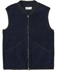 Universal Works - Jassen ,Blauw ,Wol Wool Zip Vest - Lyst