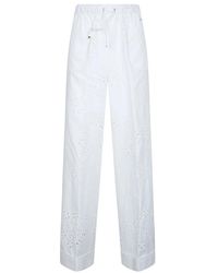 Herno - Broeken ,Wit ,Katoen Anglaise Embroidery Broeken - Lyst