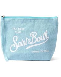 MC2 Saint Barth - Tassen ,Blauw ,Linnen Aline Linen Clutch Bag - Lyst