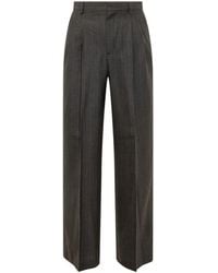 Ami Paris - High-Waisted Wide-Leg Striped Wool Broeken - Lyst