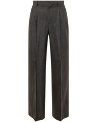 Ami Paris - Hoch Taillierte Hose Mit Weitem Bein Und Nadelstreifen Aus Wolle - Lyst