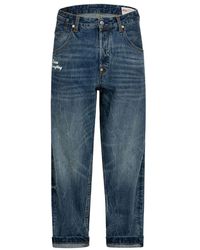 Evisu - Blaue denim jeans mit möwenstickerei - Lyst