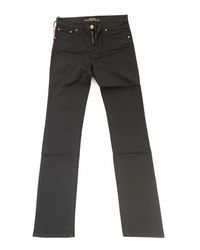 Jacob Cohen - Jeans slim in cotone nero con ricamo del logo - Lyst