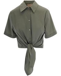 Liu Jo - Overhemden ,Groen ,Katoen Structured Poplin Shirt - Lyst