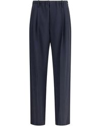 Brunello Cucinelli - Virgin Wool Straight Leg Broek - Lyst