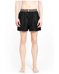 Versace - Schwarze barocco print pyjama shorts - Lyst