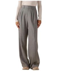 Notre-v - Broeken ,Grijs ,Polyester Wijde Grijze Broek Voor Stijlvolle Vrouwen - Lyst