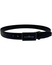 John Richmond - Minimalistische Riem Met Rechthoekige Gesp En Gegraveerd Logo - Lyst