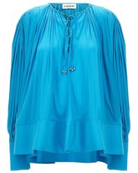 Lanvin - Wijde Blouse V-Hals Koord - Lyst