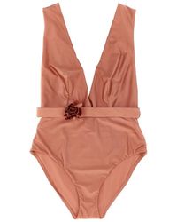 Zimmermann - Lucky Plunge Flower Badpak Uit Één Stuk - Lyst