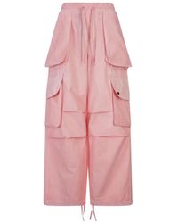 A PAPER KID - Pantalones cargo rosa mezcla algodón ligero - Lyst