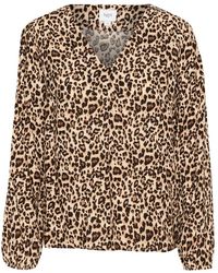 Saint Tropez - Overhemden ,Bruin ,Luipaardprint Zwarte Blouse - Lyst
