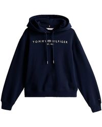 Tommy Hilfiger - Dunkelblaue kapuzenpullover - Lyst