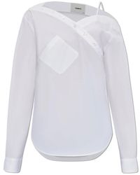 Coperni - Overhemden ,Wit ,Katoen Shirt Met Zak - Lyst