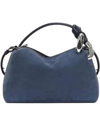 JW Anderson - Tassen ,Blauw ,Leer Suede Corner Bag - Lyst