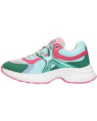Mexx - Niedrige Sneakers Loyce Grünes Leder - Lyst