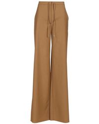 Max Mara - Broeken ,Bruin ,Wol Pantalon Jogging Van Wollen Stof - Lyst