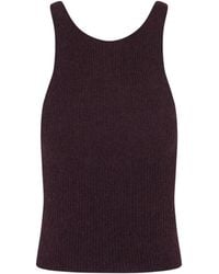 Cortana - Tops ,Paars ,Wol Zakia Ribgebreide Tanktop Van Alpaca, Zijde En Wolmix - Lyst