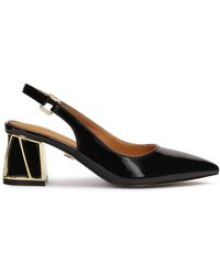 Kazar - Schoenen ,Zwart ,Leer Gelakte Pumps Met Open Hiel En Versierde Hiel - Lyst