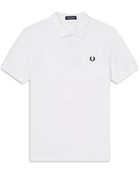 Fred Perry - Tops ,Wit ,Katoen Klassiek Poloshirt - Lyst