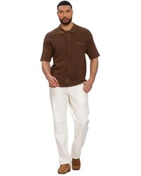 Anerkjendt - Overhemden ,Bruin ,Akvilhelm Needle Rib Ss Knit Polo - Lyst