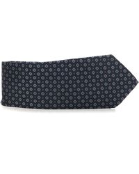 Canali - Accessoires ,Blauw ,Micro Pattern Silk Tie - Lyst