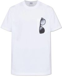 Moschino - Tops ,Wit ,Katoen T-Shirt Met Zak - Lyst
