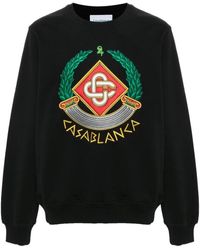 CASABLANCA - Sweatshirt Mit Casa Crest-Stickerei - Lyst