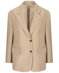 Prada - Americana De Color Cuerda Con Solapas Clásicas, Mujer, Talla - Lyst