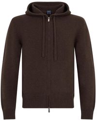 Fedeli - Kapuzen-Strickjacke Mit Reißverschluss - Lyst