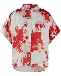 Jane Lushka - Blusa de seda con estampado de flores - Lyst