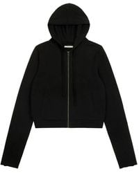 Entire studios - Hoodies & Sweatvesten ,Zwart ,Katoen Lichtgewicht Cropped Zip-Up Hoodie - Lyst