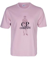 C.P. Company - Britischer Matrose Grafik Baumwoll T-Shirt - Lyst