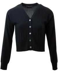 High - E Jacke mit geripptem V-Ausschnitt und Knopfverschluss - Lyst