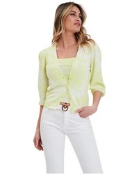 Pinko - Truien & Vesten ,Wit ,Gezellig Gebreid Vest - Lyst