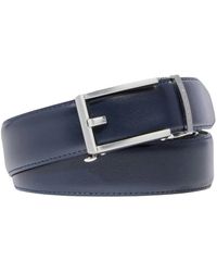 Piquadro - Accessoires ,Blauw ,Leer No-Holes Leren Riem - Lyst