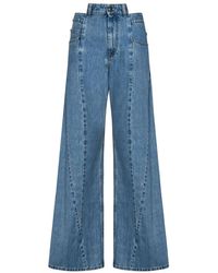 Maison Margiela - Jeans blu con pannelli e vita tagliata - Lyst
