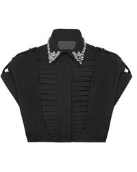 Philipp Plein - Volant Cropped Shirt Ss Strass - Lyst