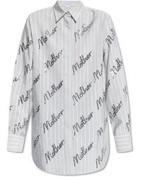 Stella McCartney - Overhemden ,Blauw ,Pailletten Shirt Met Glinsterende Pailletten - Lyst