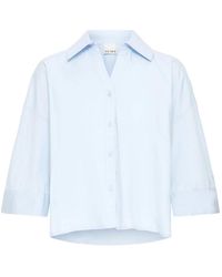 Ichi - Overhemden ,Blauw ,Katoen Ihxsmilla Ls - Lyst
